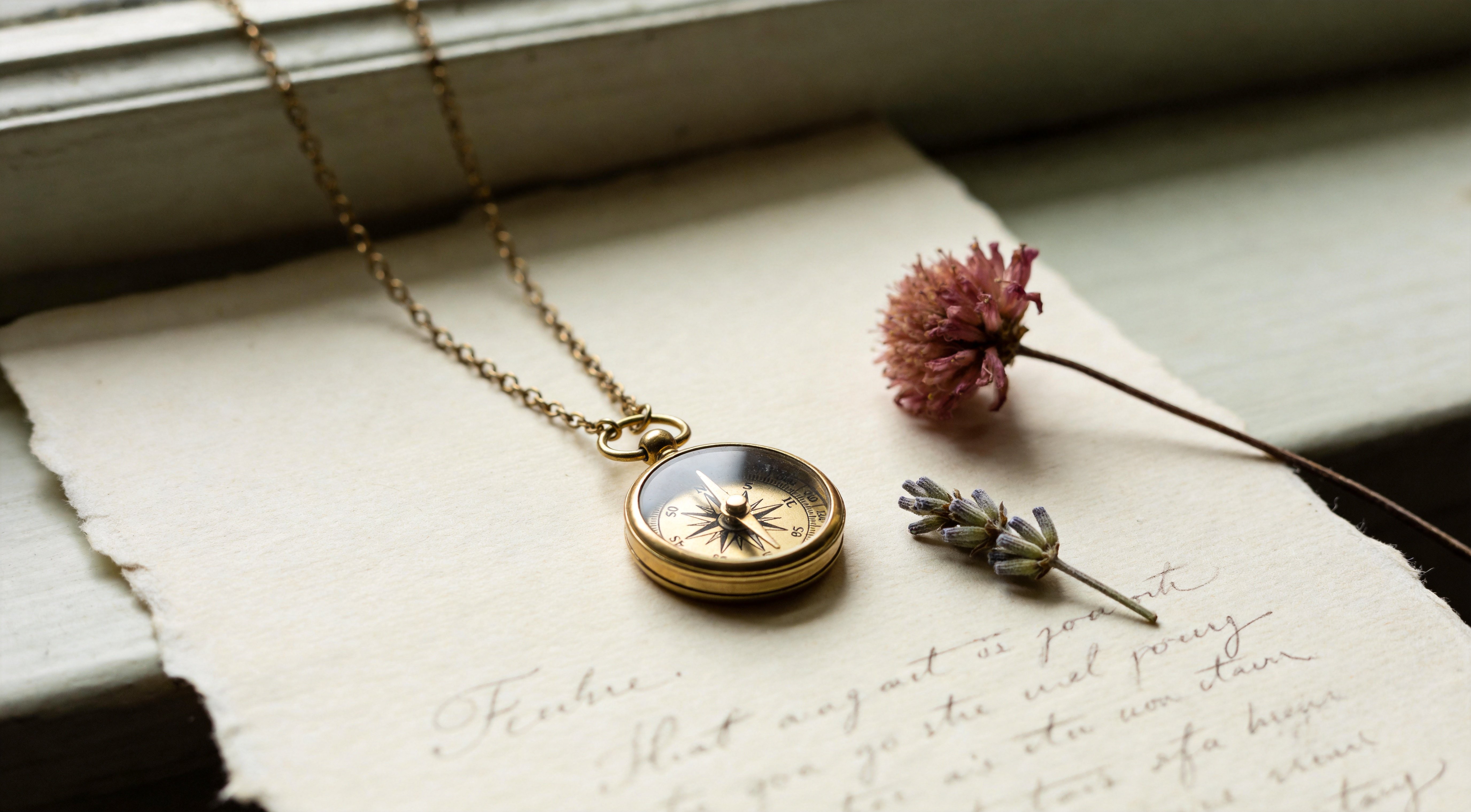Meaningful Retirement Gift for Women — Gold Compass Pendant for a New Chapter